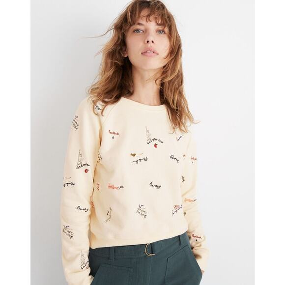 Madewell Tops - Madewell New York City Embroidered Shrunken Sweatshirt Subway Graffiti SZ Large